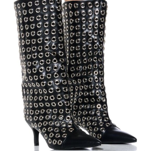 AZALEA WANG " MEDAL MINDSET " HARDWARE  DETAIL BOOTIE IN BLACK ( BRAND NEW !!!!! - Picture 1 of 5
